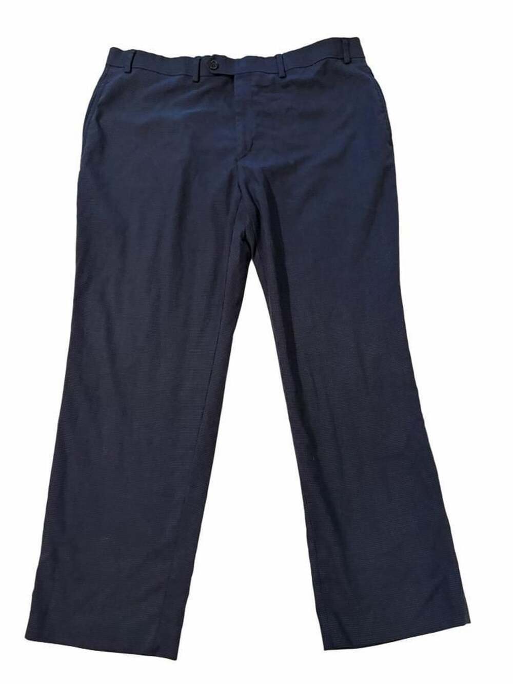 Ralph Lauren Dress Pants Size P40W X 29L Blue Textured Houndstooth Trousers